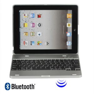 Lastest Wireless Bluetooth Keyboard Plastic Case for iPad 2 3 4 - Silver