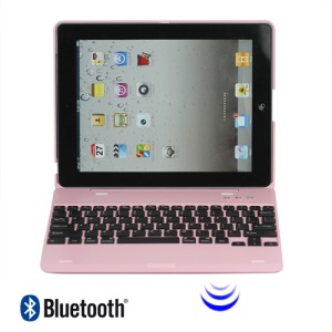 Lastest Wireless Bluetooth Keyboard Plastic Case for iPad 2 3 4 - Pink