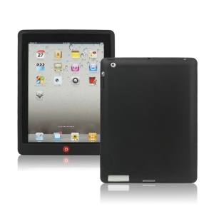 New iPad 2nd 3rd 4th Gen Silicone Case Skin Cover with Home Button - Black