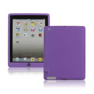 New iPad 2nd 3rd 4th Gen Silicone Case Skin Cover with Home Button - Purple
