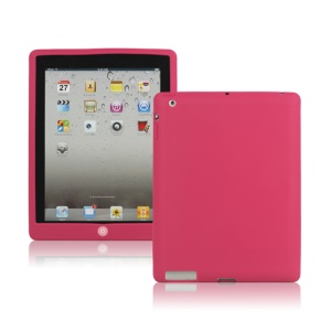 New iPad 2nd 3rd 4th Gen Silicone Case Skin Cover with Home Button - Rose