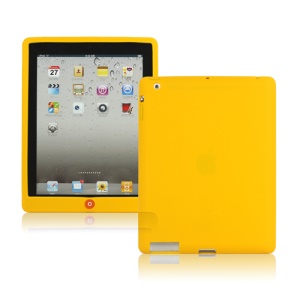 New iPad 2nd 3rd 4th Gen Silicone Case Skin Cover with Home Button - Yellow