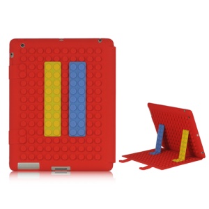Flexible Building Block Silicone Case Skin Cover Stand for iPad 2 3 4