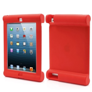 Impact &amp; Shock Resistant Easy Hold Soft Silicone Case for New iPad 2nd 3rd 4th Gen - Red