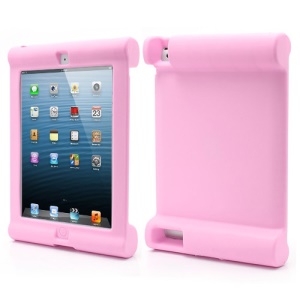 Impact & Shock Resistant Easy Hold Soft Silicone Case for New iPad 2nd 3rd 4th Gen - Pink