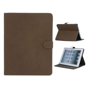 Vintage Smooth Matte Leather Stand Case for The New iPad 3 iPad 2 4 with Stand - Dark Brown