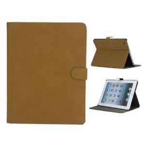 Vintage Smooth Matte Leather Case Stand Cover for The New iPad 3 iPad 2 4 - Light Brown