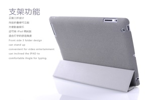 KLX Gravel Texture Leather Case Smart Cover for iPad 4th 3rd 2nd Gen
