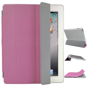 Fabulous Leather Smart Cover for iPad 3rd Generation The New iPad - Pink