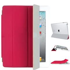 Fabulous Leather Smart Cover for iPad 3rd Generation The New iPad - Red