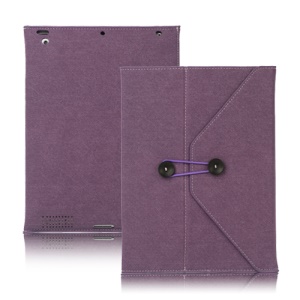 Jeans Cool Style Leather Case Handbag for New iPad 3rd 2nd 4th Generation - Purple