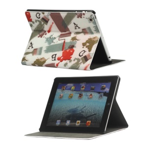Graffiti Leather Smart Cover with Stand for iPad 4th 3rd 2nd Generation