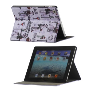 Fashion Lady PU Leather Stand Case Smart Cover for iPad 2 3 4 - Purple