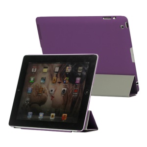 Slim Leather Smart Cover with Stand for iPad 2nd 3rd 4th Gen - Purple