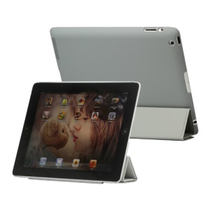 Slim Leather Smart Cover with Stand for iPad 2nd 3rd 4th Gen - Light Grey