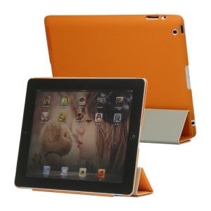 Slim Leather Smart Cover with Stand for iPad 2nd 3rd 4th Gen - Orange