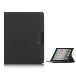 360 Degree Rotating Folio Canvas Stand Case with Stylus for iPad 2nd 3rd 4th Generation - Dark Grey