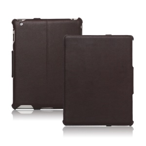 Slim Lychee PU Leather Case Cover for iPad 2nd 3rd 4th Gen - Coffee