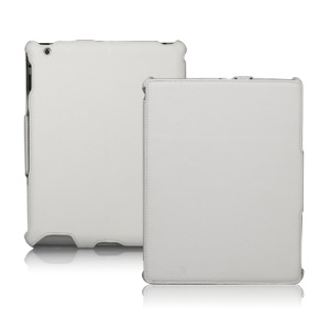 Slim Lychee PU Leather Case Cover for iPad 2nd 3rd 4th Gen - White