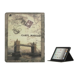 iPad 2nd 3rd 4th Gen British Style London Tower Bridge Magnetic Leather Case with Stand