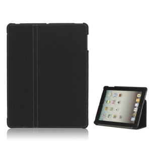 Premium Canvas Folio Case Stand for iPad 2 3 4 - Black