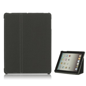 Premium Canvas Folio Case Stand for iPad 2 3 4 - Grey