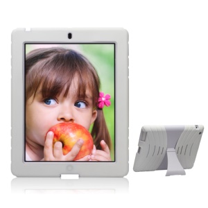 Snap-on Defender Case Cover with Stand for iPad 4 iPad 3 iPad 2 - White