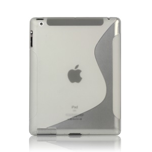 S-Line Wave TPU Gel Case for New iPad 2 3 4 - Transparent