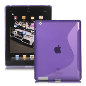 S-Line TPU Skin Cover Case for The New iPad - Purple