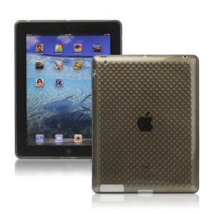 Stylish Diamond TPU Skin Cover Case for New iPad 2nd 3rd 4th Gen - Grey