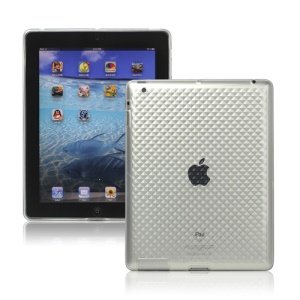 Stylish Diamond TPU Skin Cover Case for New iPad 2nd 3rd 4th Gen - Transparent