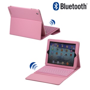 Premium New iPad 2 3 4 Bluetooth Keyboard Case Leather Cover - Pink