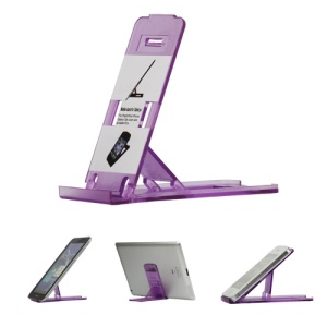 Foldable Plastic Holder Stand for The new iPad iPhone Tablet PC and etc - Purple