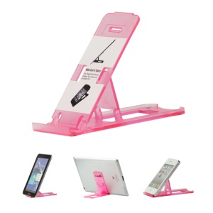 Clear Foldable Plastic Stand Bracket for The new iPad iPhone Smartphones - Rose