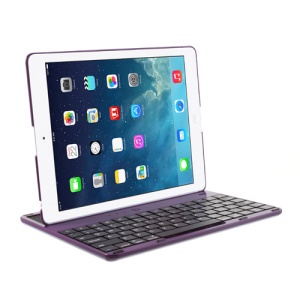 360 Degree Rotating Bluetooth Keyboard Cover Desk Holder for iPad 4 / 3 / 2 - Purple