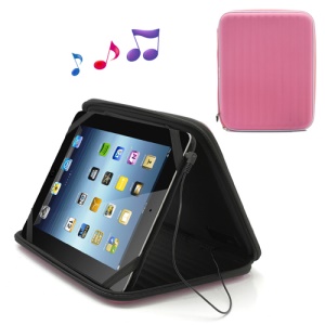 Strong Leather Case Bag with Built-in Speaker for iPad 1st 2nd 3rd 4th Gen - Pink