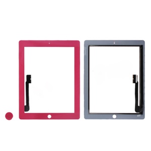 Colored Touch Screen Digitizer with Home Button Replacement for iPad 3 - Hot Pink
