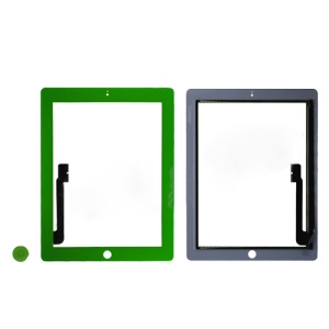 Colored Touch Screen Digitizer with Home Button Replacement for iPad 3 - Green