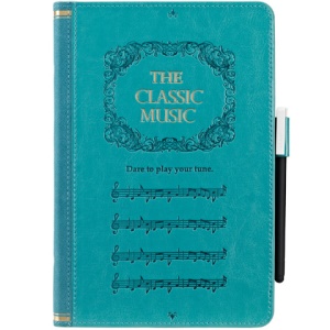 Ozaki Wisdom Treasure Music Book Wake Sleep Leather Stand Case for iPad Mini with Free Stylus - Light Green