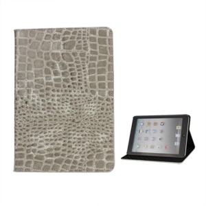 Crocodile Leather Case Cover Stand for iPad Mini - Grey