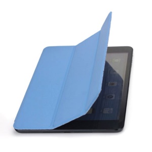 Slim Tri-fold Single Front Leather Stand Smart Cover Case for iPad Mini - Baby Blue