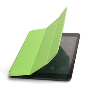Slim Tri-fold Single Front Leather Stand Smart Cover Case for iPad Mini - Green