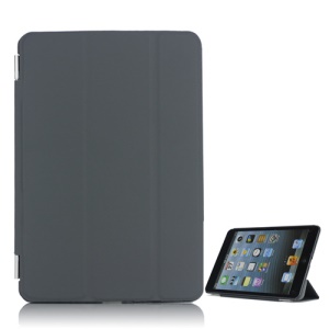 Tri-Fold PU Leather Cover With Stand Detachable Companion Case for iPad Mini - Dark Grey
