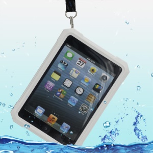 iPega Superb Protective Hard Waterproof Case for iPad Mini + Neck Strap - White