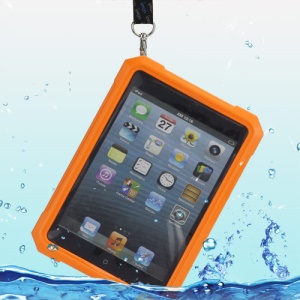 iPega Superb Protective Hard Waterproof Case for iPad Mini + Neck Strap - Orange