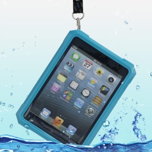 iPega Superb Protective Hard Waterproof Case for iPad Mini + Neck Strap - Blue
