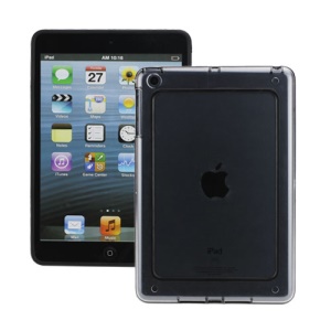Backless TPU & Plastic Hybrid Bumper Frame Case for iPad Mini - Transparent / Black
