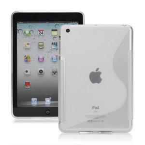S Shaped TPU Gel Case Cover for iPad Mini - Transparent