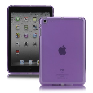 Slim Matte TPU Pudding Jelly Gel Cover Case for iPad Mini - Purple