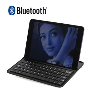 Aluminum Bluetooth V3.0 Wireless Keyboard Keypad Stand for iPad Mini - Black